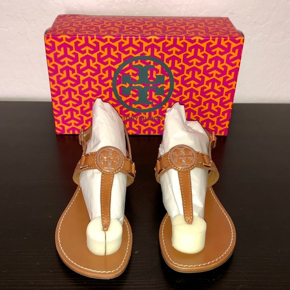 Tory Burch Shoes - Tory Burch Cassia Royal Tan Leather Flat Thong